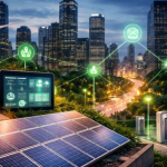 Soluções tecnológicas aplicadas por Matheus Vinicius Voigt para reduzir o desperdício de energia em grandes cidades.