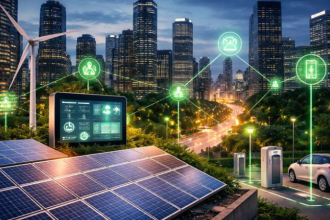 Soluções tecnológicas aplicadas por Matheus Vinicius Voigt para reduzir o desperdício de energia em grandes cidades.