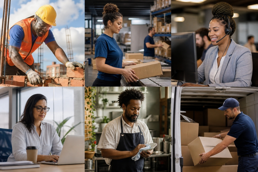 Trabalhadores atuam em diferentes setores da economia brasileira
